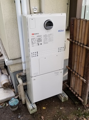東京都多摩市Y様、交換工事後の温水暖房付ふろ給湯器、ノーリツ、GTH-C2450AW3H-1 BL