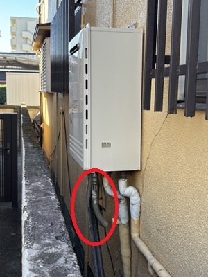 東京都小平市U様の交換工事前、ノーリツのガスふろ給湯器、GT-2450SAWX